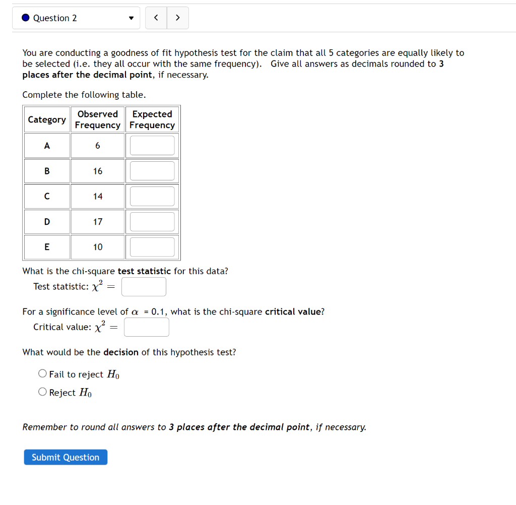 Solved You are conducting a goodness of fit hypothesis test | Chegg.com