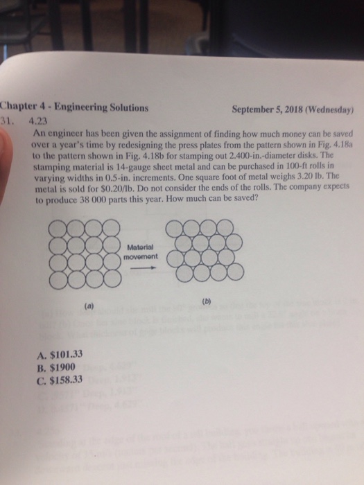 Solved Chapter 4 -Engineering Solutions 31. 4.23 September | Chegg.com