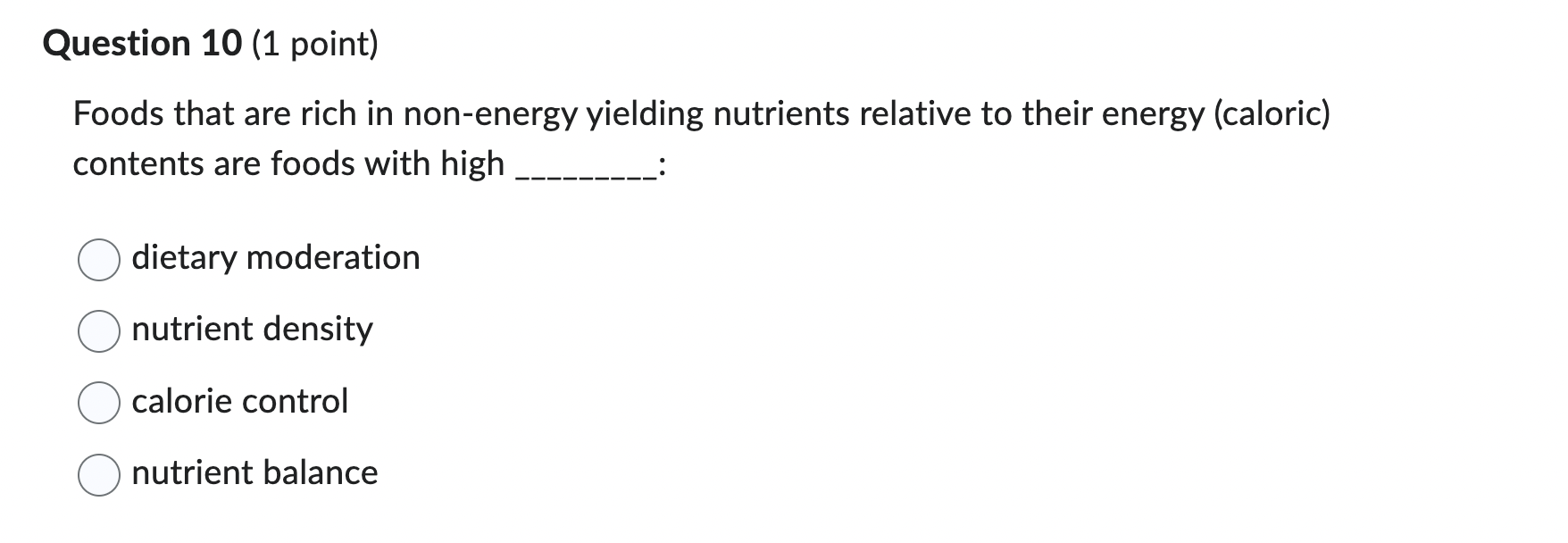 Solved Foods that are rich in nonenergy yielding nutrients