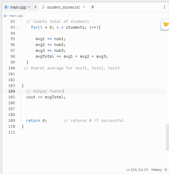 Solved IN C++ This is my code below and I need to calculate | Chegg.com