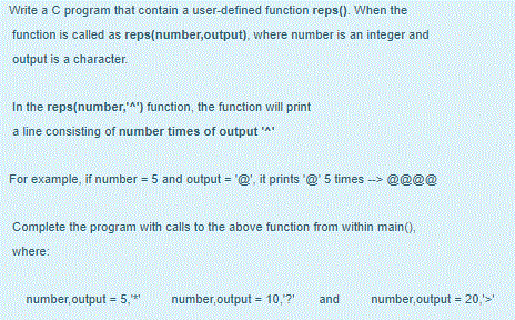 Solved Write a C program that contain a user-defined | Chegg.com