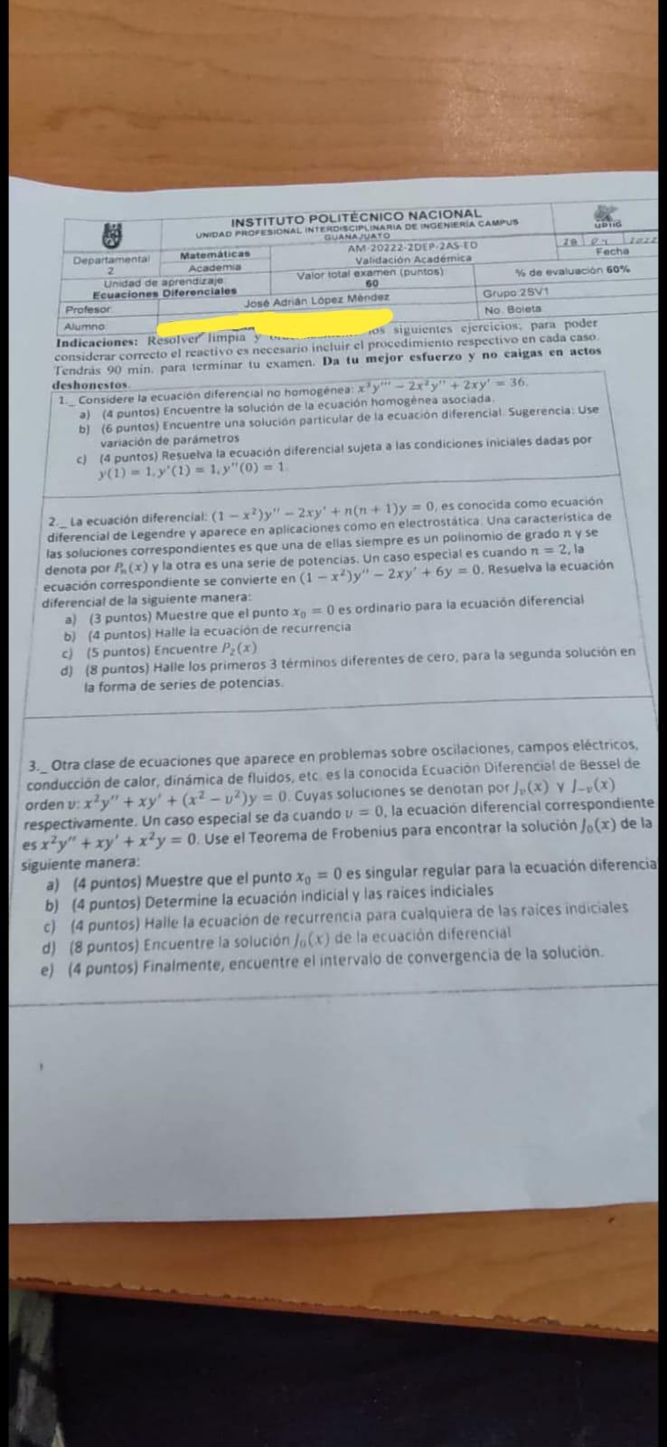 INSTITUTO POLITÉCNICO NACIONAL UNIDAD PROFESIONAL INTERDISCIPLINARIA DE INGENIERIA CAMPUS GUANAJUATO UPTIG Departamental AM-2