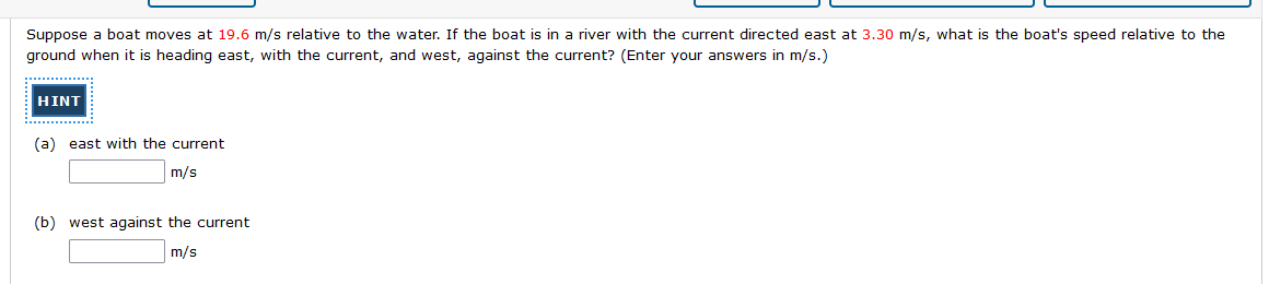 Solved Suppose a boat moves at 19.6 m/s relative to the | Chegg.com