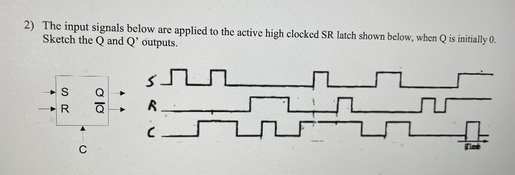 Solved 2) The input signals below are applied to the active | Chegg.com