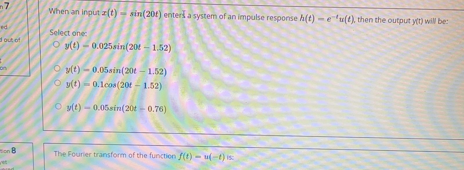 Solved When An Input A T Sin t Enter A System Of An Chegg Com