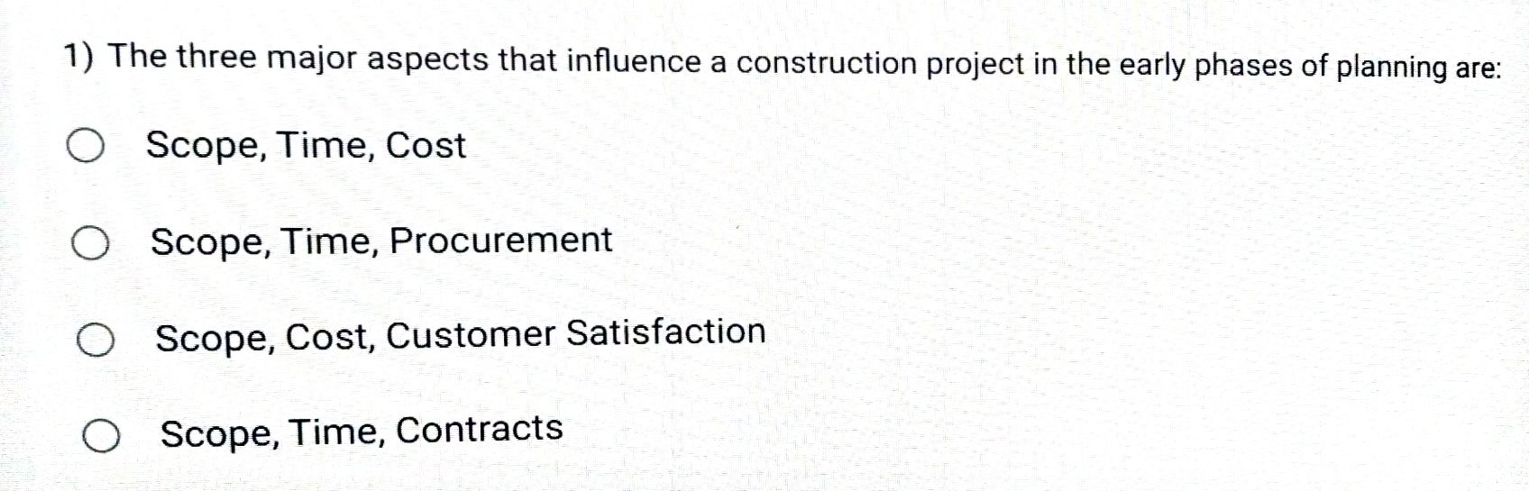 Solved 1) The three major aspects that influence a | Chegg.com