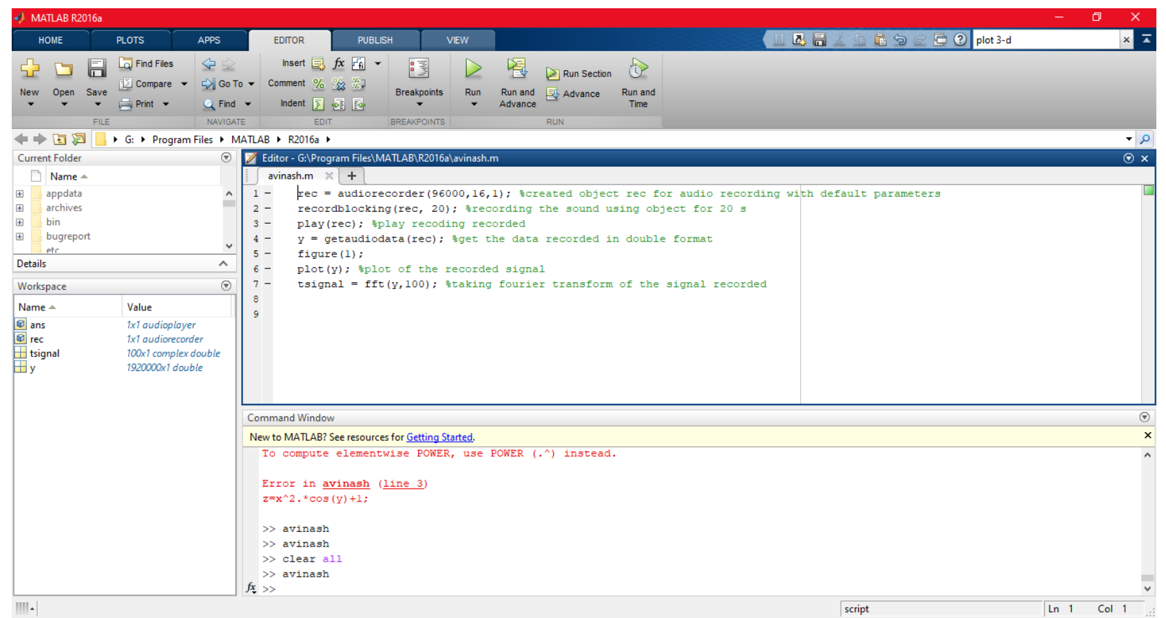 below is an .m file in MATLAB, that records audio | Chegg.com