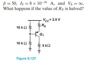 Solved 5.30. Calculate the value of RE in Fig. 5.127 such | Chegg.com