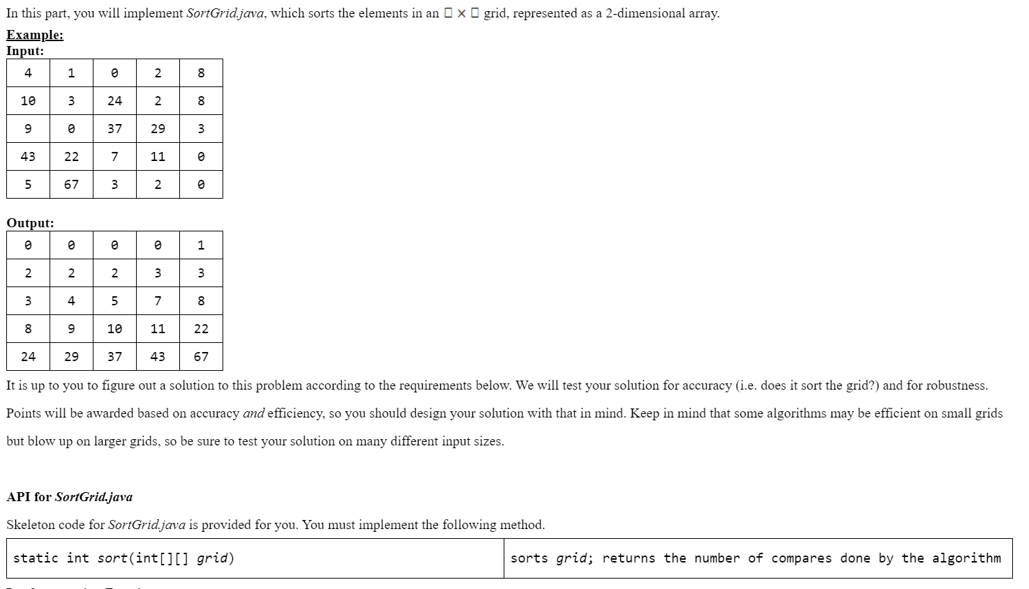 solved 1. in java, implement a method that will sort a... Solved a) Can anybody please provide a java code to for the | Chegg.com