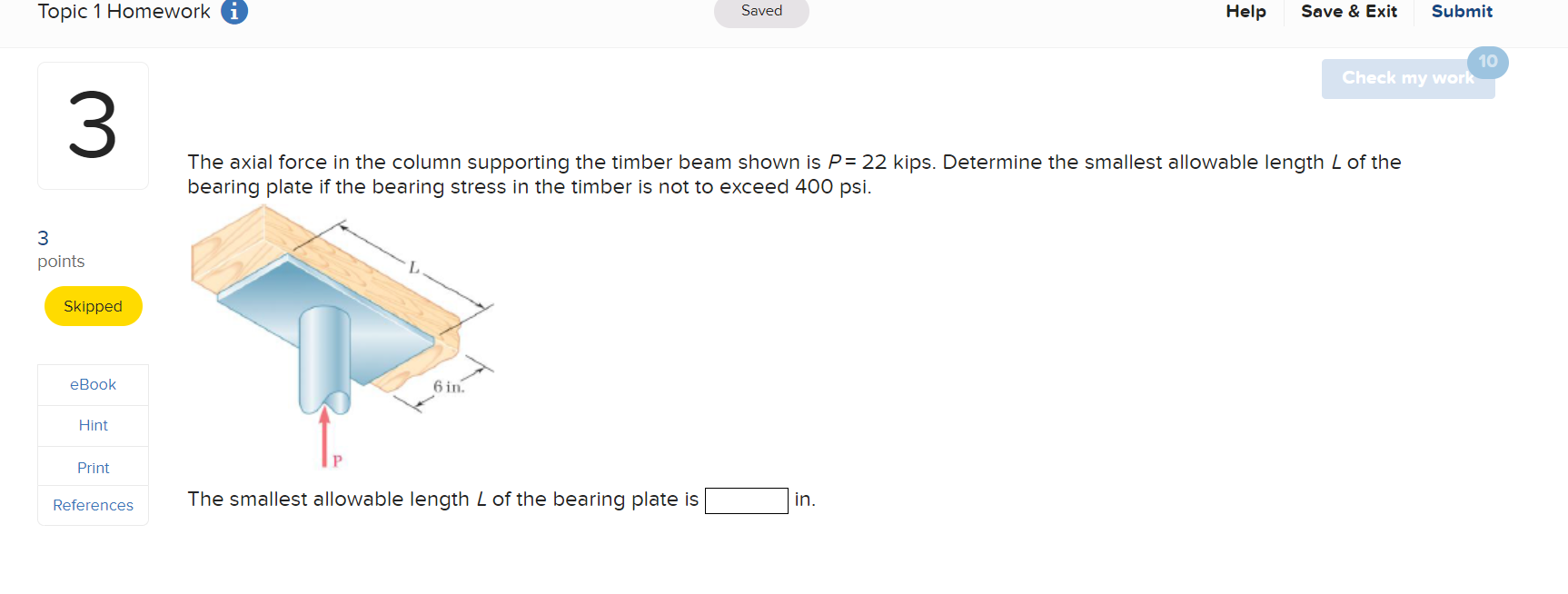Solved Topic 1 Homework i Saved Help Save & Exit Submit 10 | Chegg.com