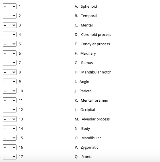 Solved Match The Following Terms With The Correct Number In | Chegg.com