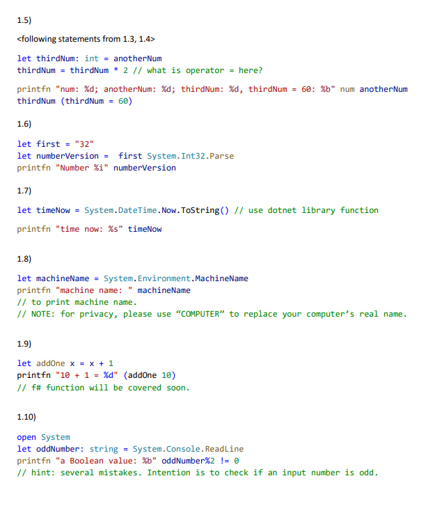 Solved Run the following F# statements in F#'s interactive | Chegg.com