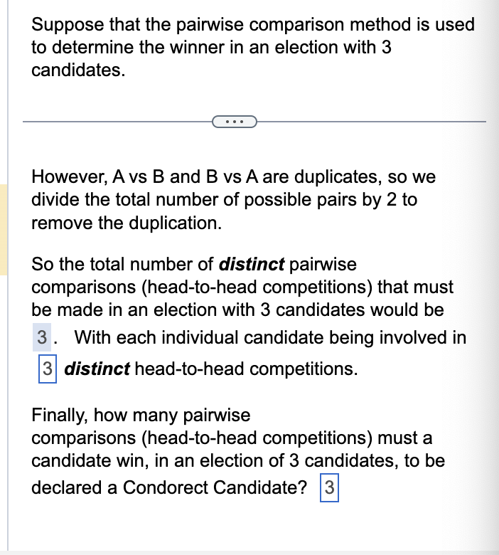 Solved Suppose that the pairwise comparison method is used | Chegg.com