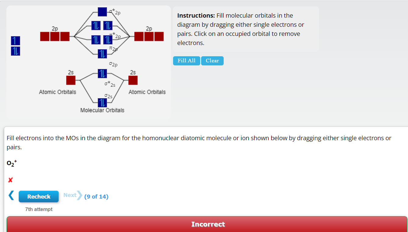 Solved Instructions: Fill Molecular Orbitals In The Diagram | Chegg.com