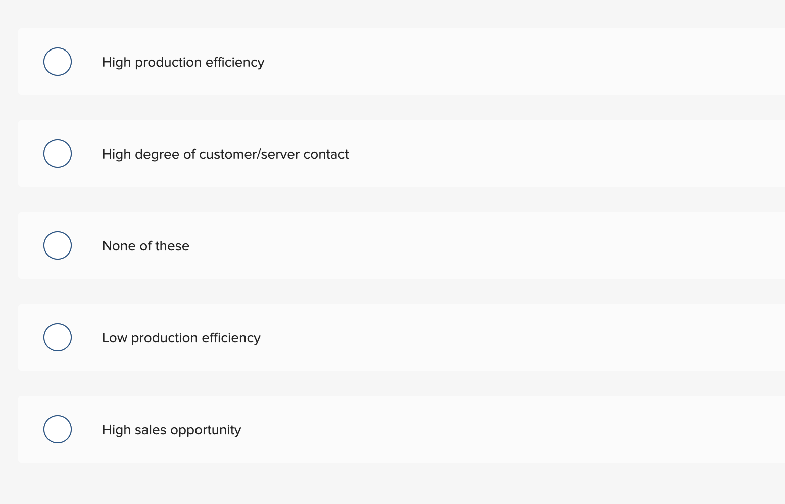 Solved In the servicesystem design matrix, an and