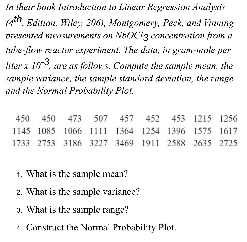 Solved In Their Book Introduction To Linear Regression | Chegg.com