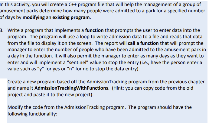 Solved In this activity, you will create a C++ program file | Chegg.com