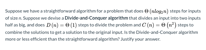 Solved Suppose we have a straightforward algorithm for a | Chegg.com