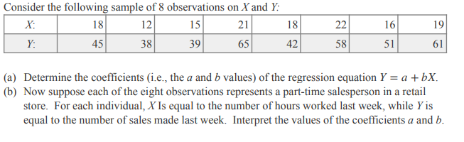 Solved Consider the following sample of 8 observations on X | Chegg.com