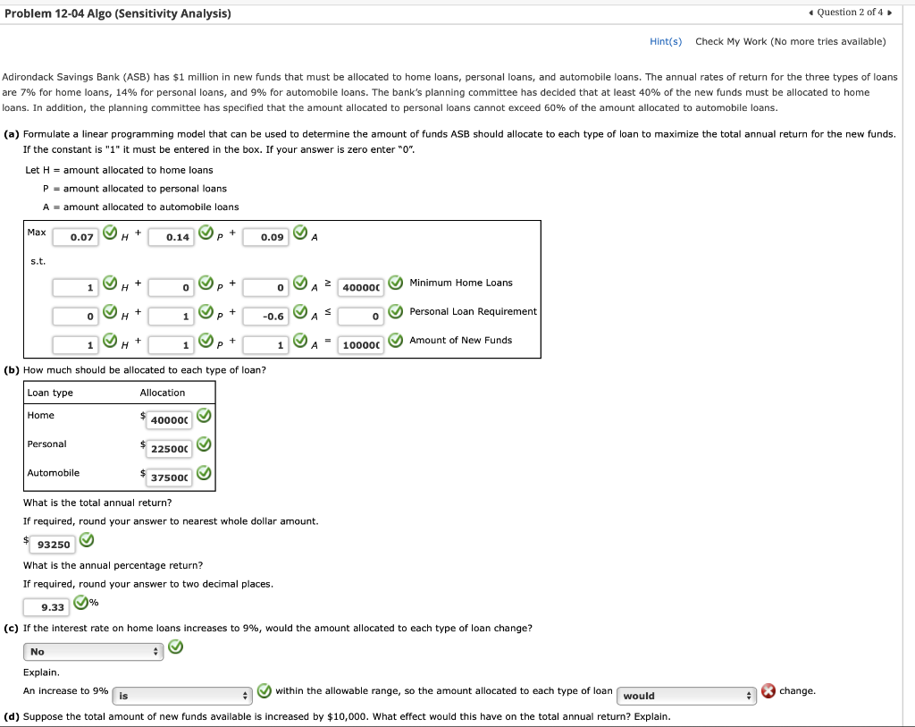 Solved Adirondack Savings Bank (ASB) has 1 million in new