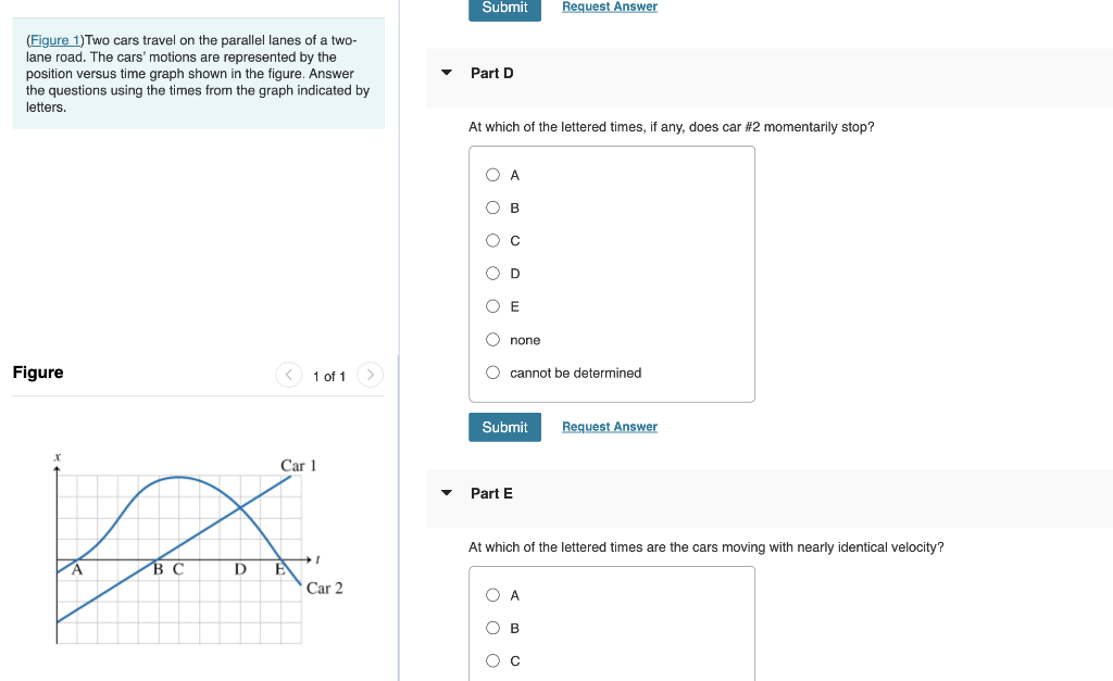 Solved Part B Complete Part C Two Graphs For Positions Of | Chegg.com