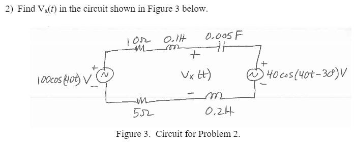 Solved 2) Find V:(t) in the circuit shown in Figure 3 below. | Chegg.com
