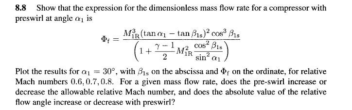 Solved 8.8 Show that the expression for the dimensionless | Chegg.com