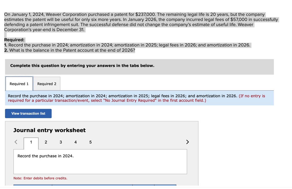 Solved On January 1 2024 Weaver Corporation Purchased A Chegg Com   Php7C04dq