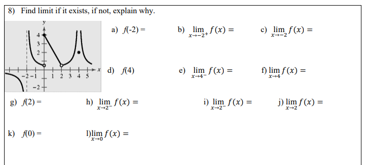 Solved 8 Find Limit If It Exists If Not Explain Why A Chegg Com