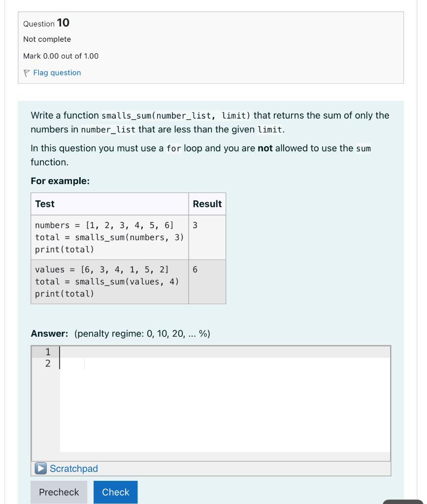 Solved Question 10 Not complete Mark 0.00 out of 1.00 P Flag | Chegg.com