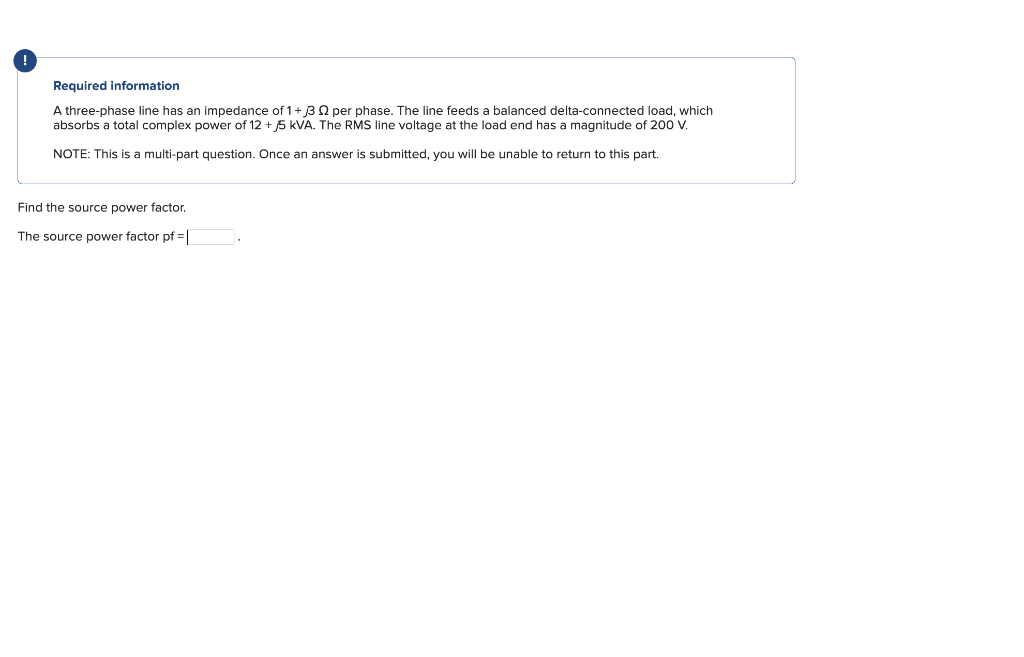 Solved Required information A three-phase line has an | Chegg.com