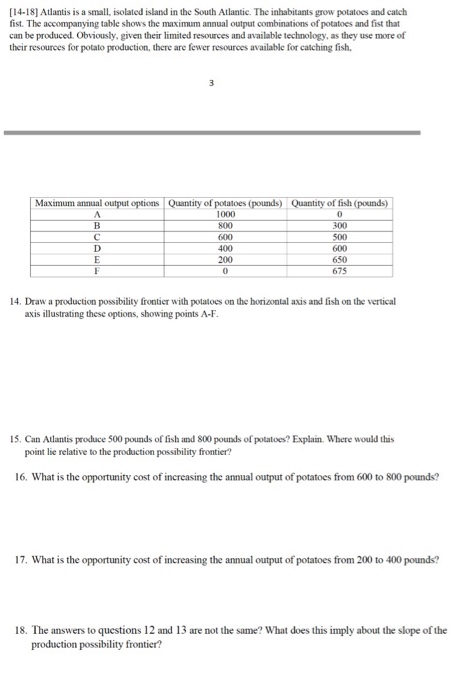 Solved 14-18] Atlantis is a small, isolated island in the | Chegg.com