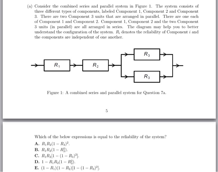 Solved (a) Consider the combined series and parallel system | Chegg.com