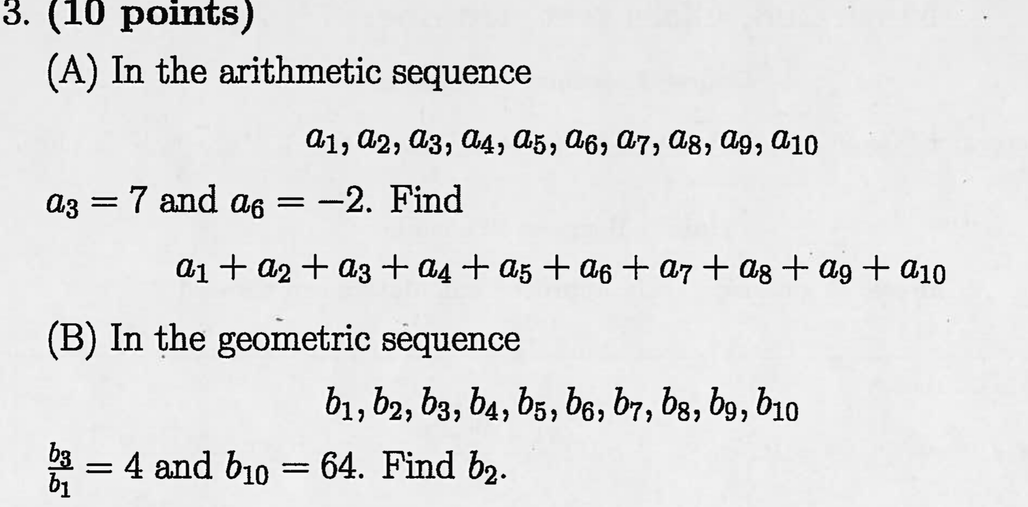 Solved (A) In The Arithmetic Sequence | Chegg.com