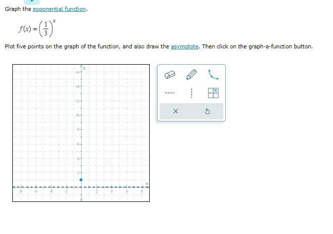 Solved Graph the exponential function. f(x)=(31)x Plot five | Chegg.com