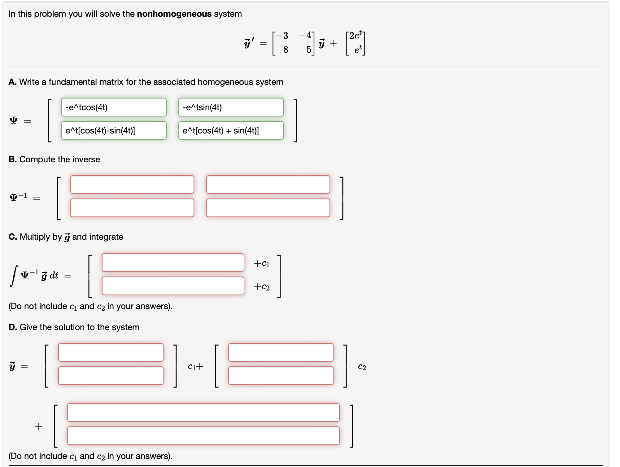 Solved Need help with with parts B, C and D of this problem. | Chegg.com