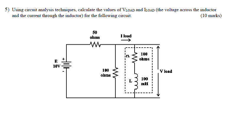 Solved 5) Using circuit analysis techniques, calculate the | Chegg.com