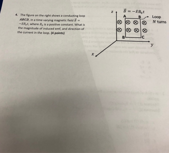 Solved 4. The figure on the right shows a conducting loop | Chegg.com