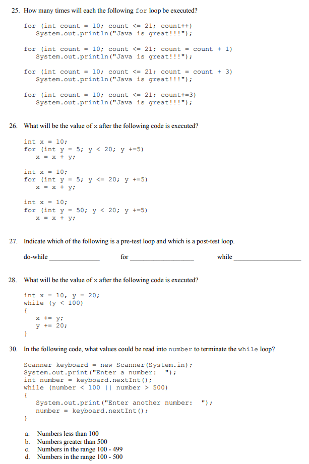 Loop x amount 2025 of times java