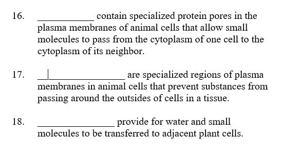 Solved 16. contain specialized protein pores in the plasma | Chegg.com