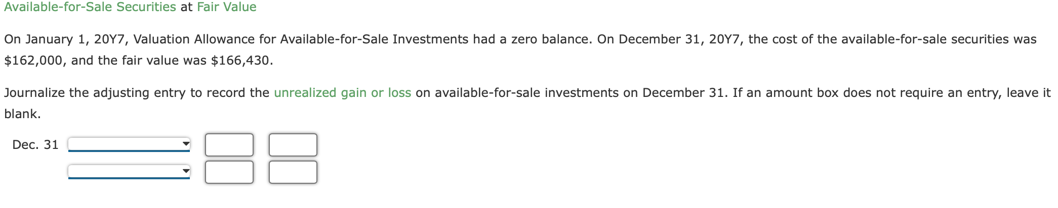 Solved Available-for-Sale Securities at Fair Value On | Chegg.com