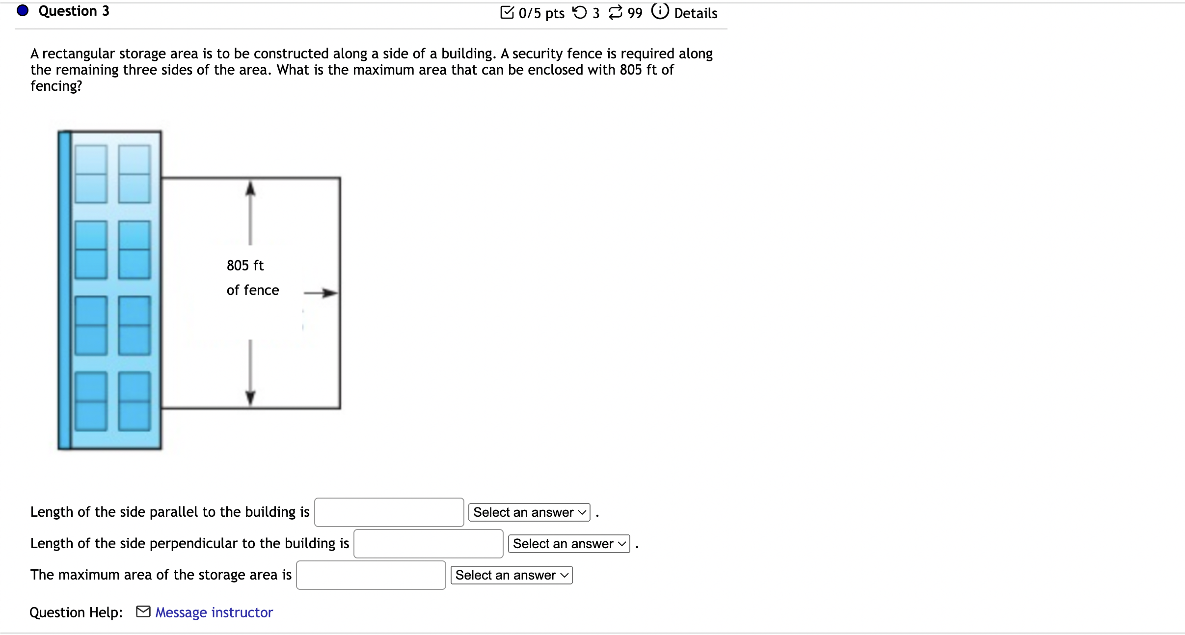 Solved A rectangular storage area is to be constructed along | Chegg.com