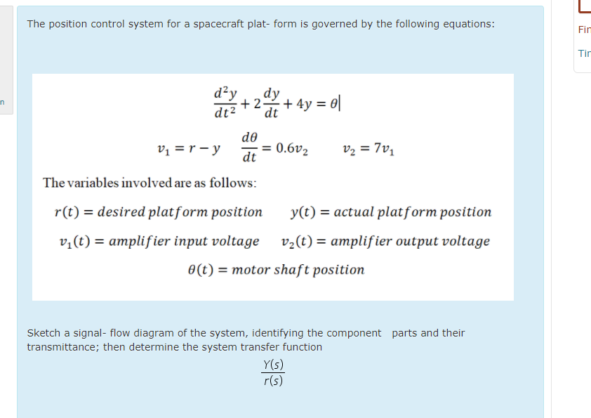 Solved The position control system for a spacecraft plat- | Chegg.com