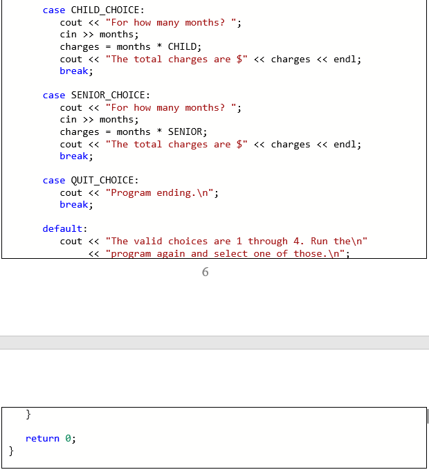 Solved // This Program Uses A Switch Statement To Determine | Chegg.com