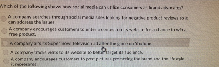 Solved Which of the following shows how social media can | Chegg.com