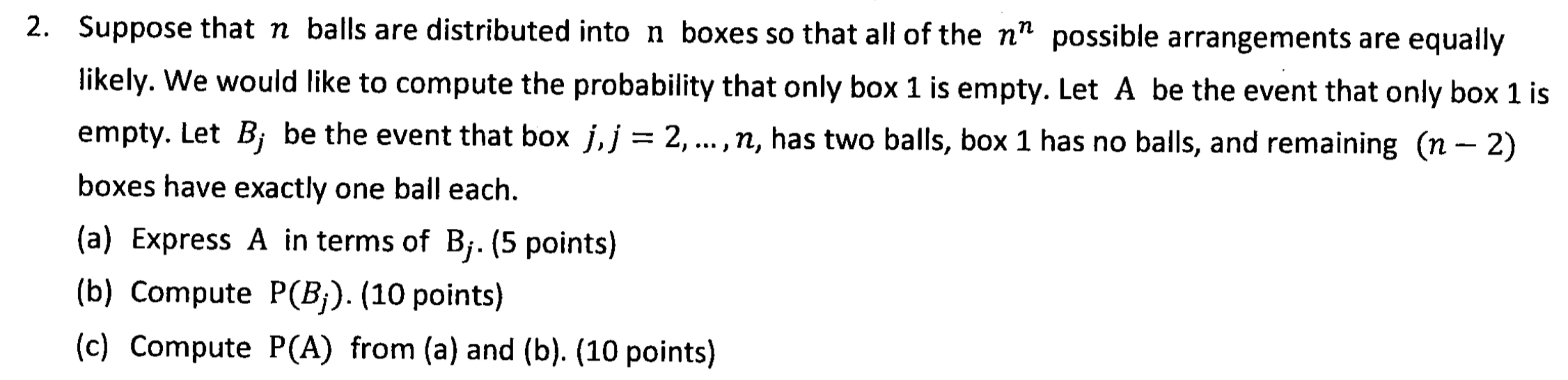 2. Suppose that n balls are distributed into n boxes | Chegg.com