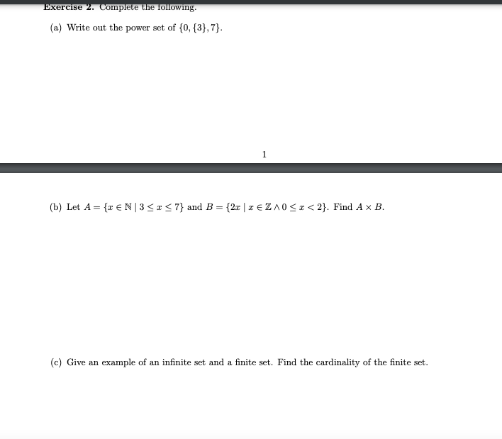 Solved Exercise 1. Express the given sets using set | Chegg.com