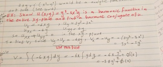 Exercises 1 Show That U X Y Is Harmonic In Some Chegg Com