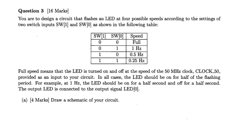 Solved You are to design a circuit that flashes an LED at | Chegg.com