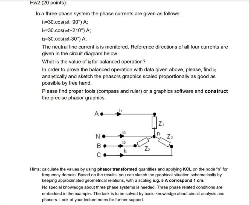 Solved Hw2 (20 points): In a three phase system the phase | Chegg.com
